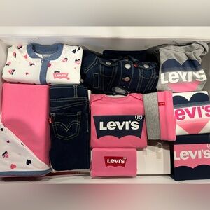 Levi's Baby Clothing Set - Pink, Blue, and Gray